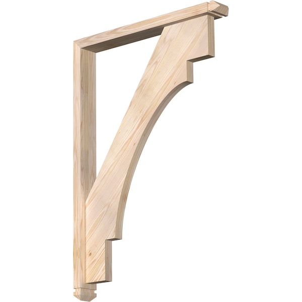 Ekena Millwork Merced Arts and Crafts Smooth Bracket w/ Offset Brace, Douglas Fir, 3 1/2"W x 28"D x 40"H BKT0402X28X40MRC03SDF - main